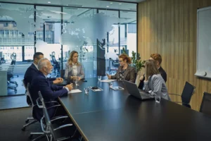 Group of business people discussing in meeting