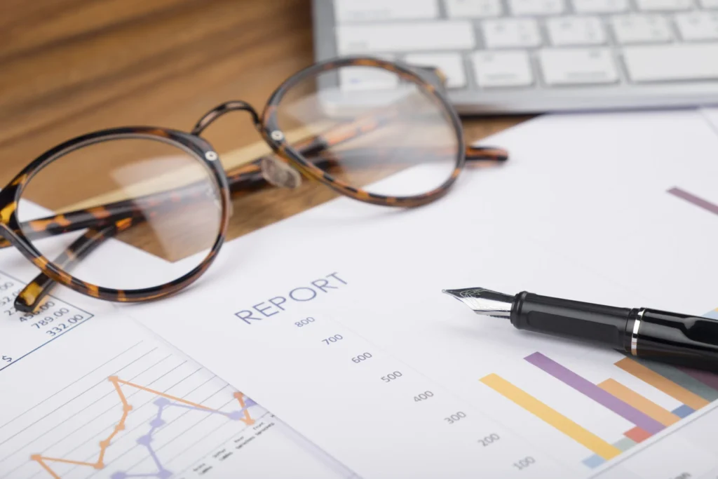 working table showing analysis report